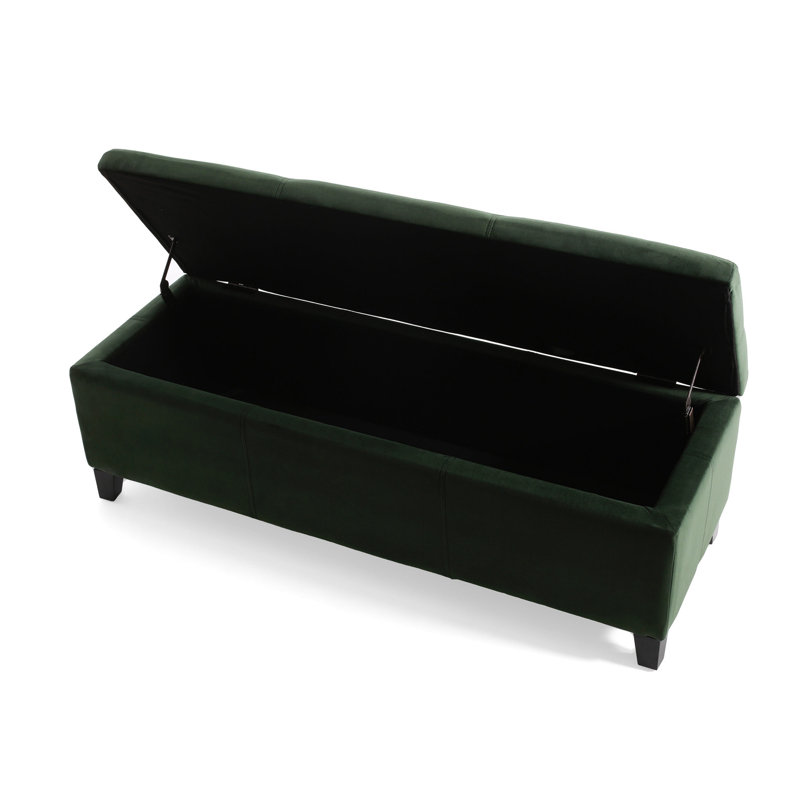 Denali Modern Upholstered Storage Ottoman Bench | Minimalist Design with Hidden Storage & Soft-Close Hinges