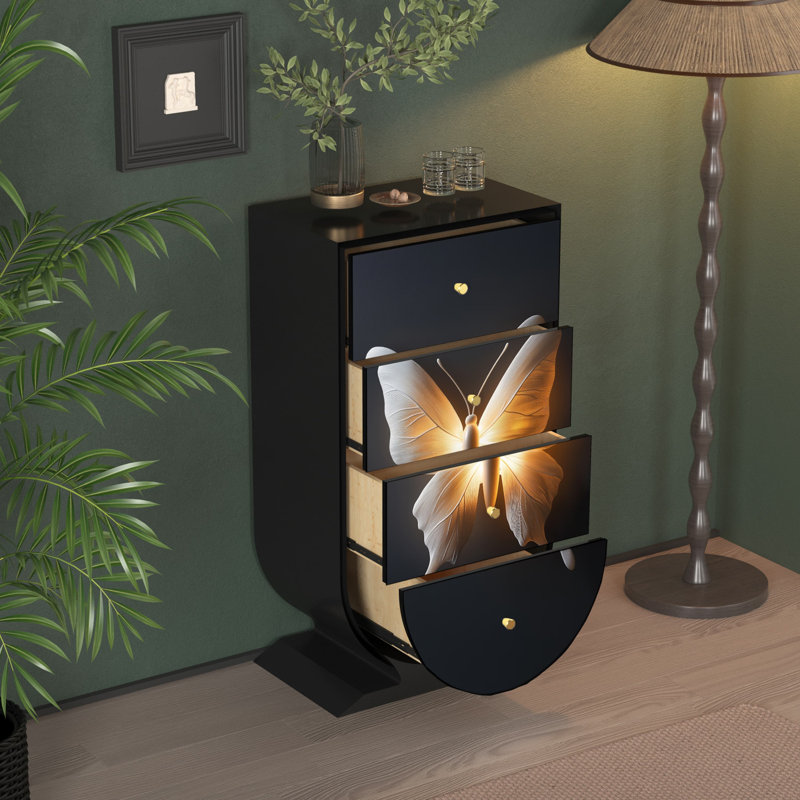 Commode d'appoint de rangement moderne à quatre tiroirs