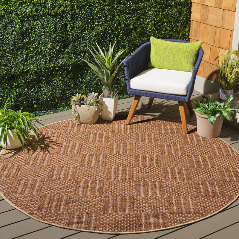 Tapis intérieur / extérieur en sisal Jhared, Rond 6 pi 7 po