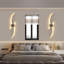 2-Light Black Wavy LED Flush Mounted Sconce