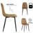 7 Piece Dining Set For 6, 6 Suede Chairs And 1 Table, Black Metal Legs, 63" X 35" Table, Ergonomic Design, Brown