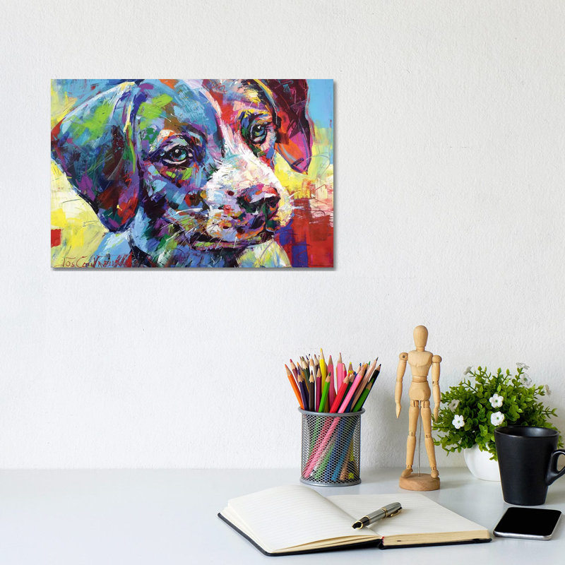 Jack Russell Puppy by Jos Coufreur - Wrapped Canvas Gallery-Wrapped Canvas Giclée, 20.32cm H x 20.32cm W