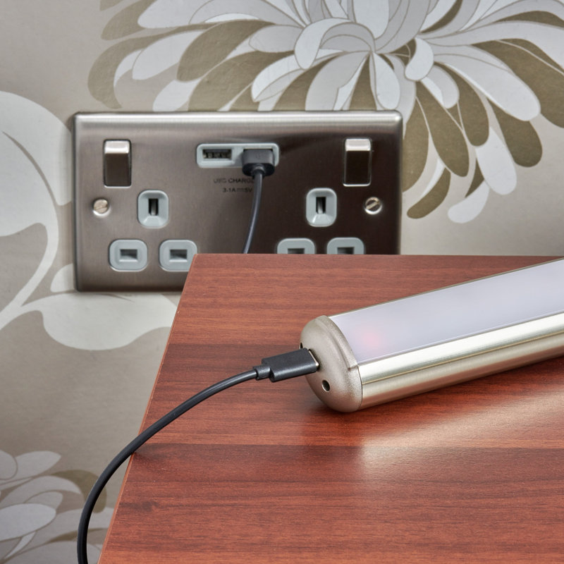 Battery Powered Dimmable LED Wall Mount Picture Light, Silver