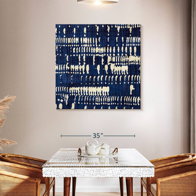 Indigo Batik IV, 39" H x 39" W