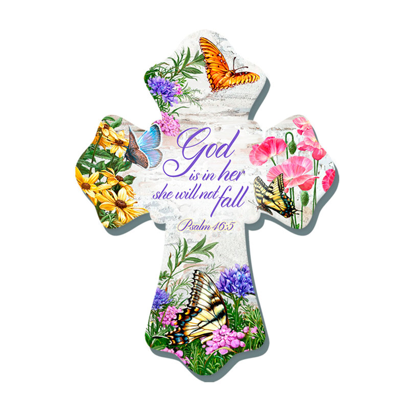 Butterflies Wooden Cross