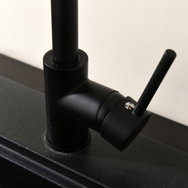 Robinet de cuisine à poignée simple en acier inoxydable, robinet de cuisine commercial à un trou, robinet de bar moderne à un trou