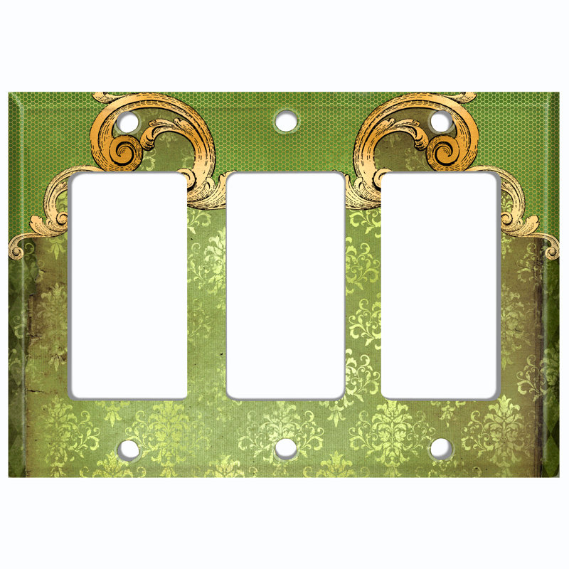 Patterned 3 - Gang Rocker Standard Wall Plate