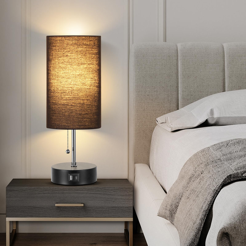 Lampe de table 3 couleurs avec ports USB A et C, Blanc