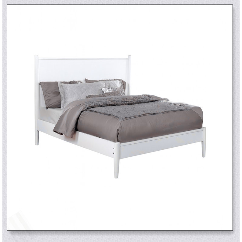 Lit plateforme Mid-Century, Queen, White