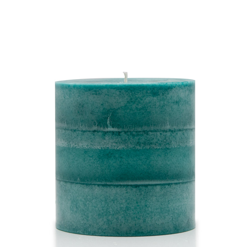 Bougie pilier persane turquoise parfumée, H 4 po x l 4 po x P 4 po