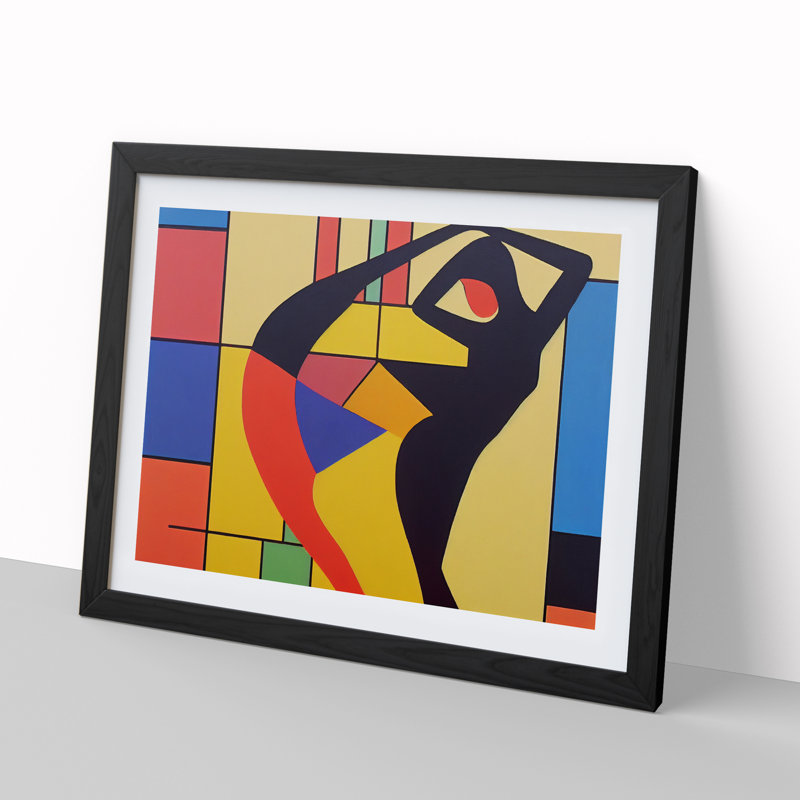 Abstract Woman Dancer Vol.3 - Framed Print, 46cm H x 64cm W x 2cm D, Black