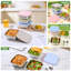 Contenants à sandwich en acier inoxydable avec couvercles en silicone étanches, boîtes à lunch réutilisables en métal 32 oz