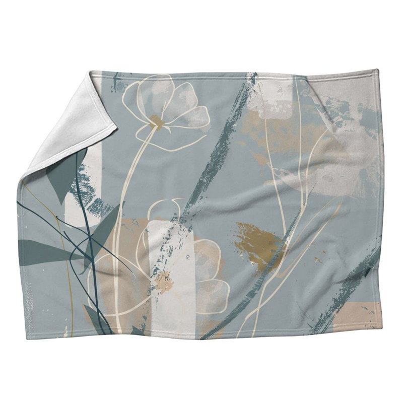 Jeté polaire à motif floral féminin, L 60 po x L 80 po