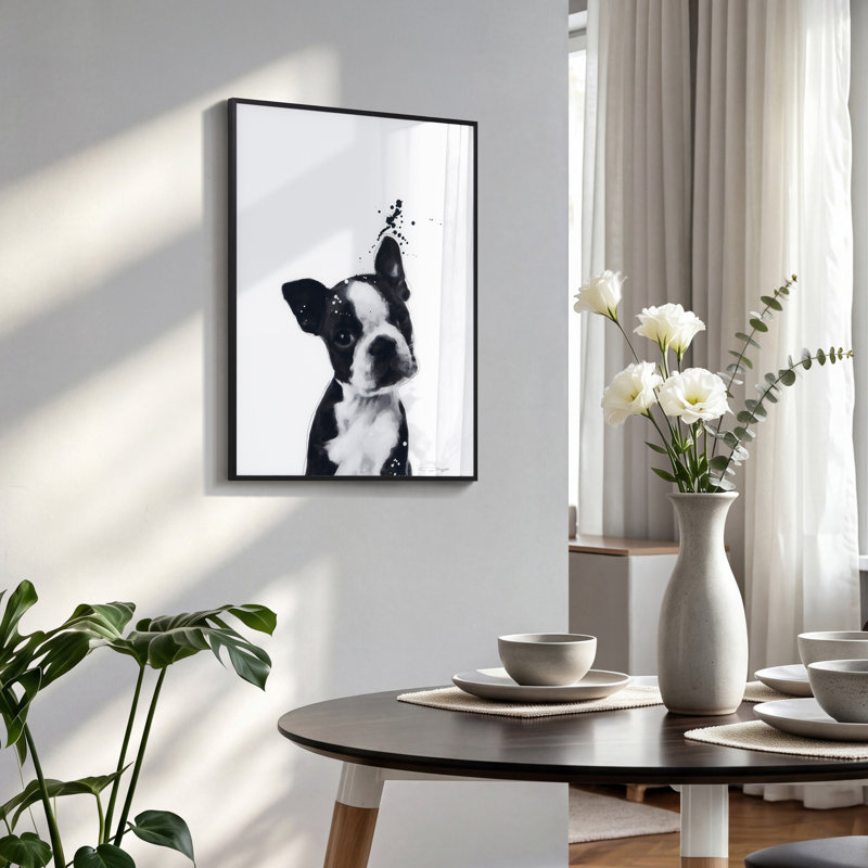 Boston Terrier - cadre photo, impression sur verre