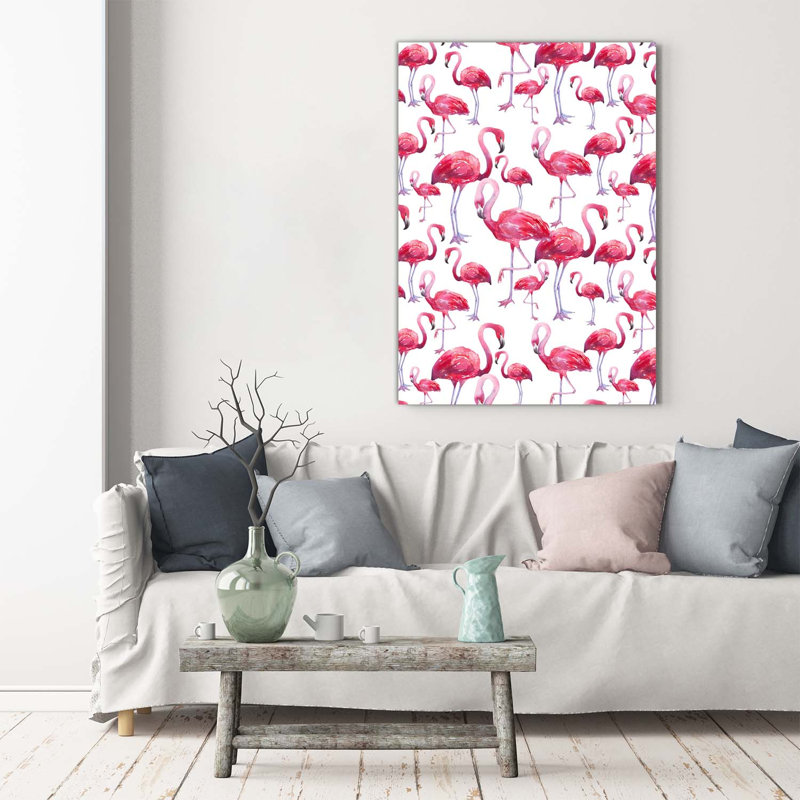 Flamingos - Wrapped Canvas Print