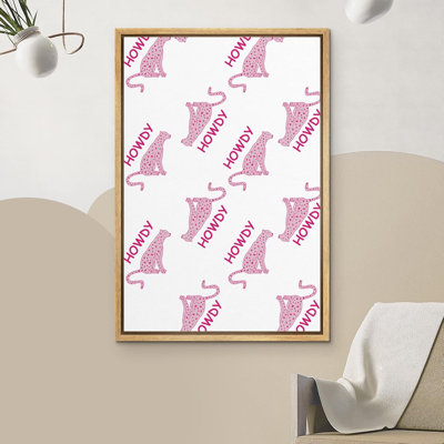 Bright Preppy Animals " Bright Preppy Animals Cheetah Panther Cat Pattern Kids Pop Culture Modern Pop Art Girl's Bedroom Decor "