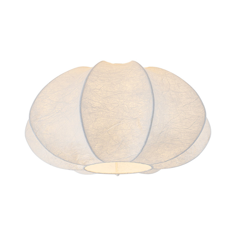 Plafonnier encastré rond en soie de style lanterne à 1 lumière Aneve, H 7,9 po x l 15 po x P 15 po