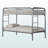 Mora Metal Twin Size Bunk Bed in Silver Finish, 59.30'' H X 77.80'' W X 41.48" L