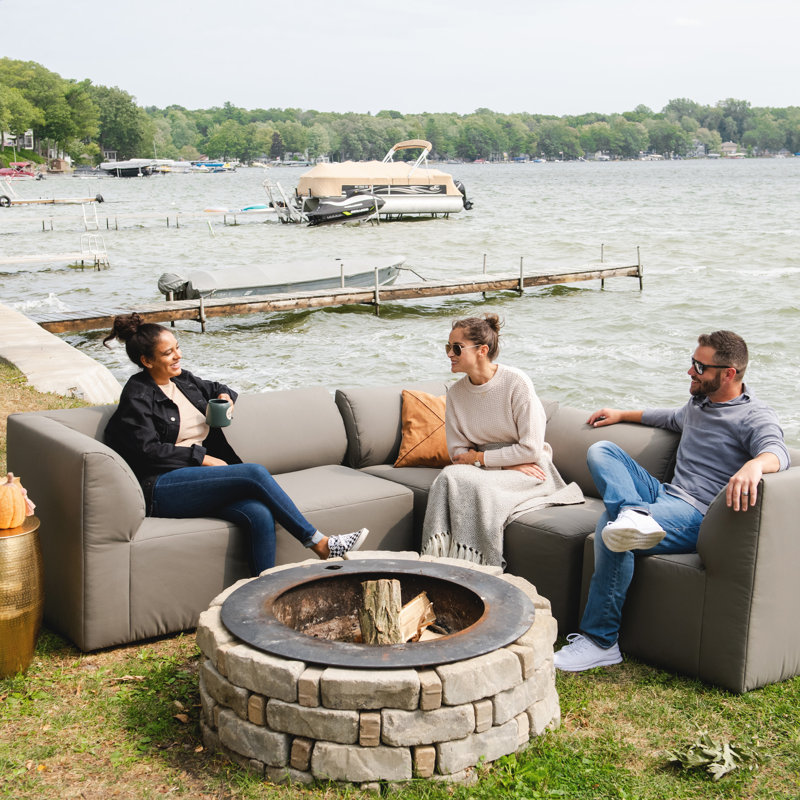 Big Joe Patio 5 Piece Outdoor Sectional, Castor Gray