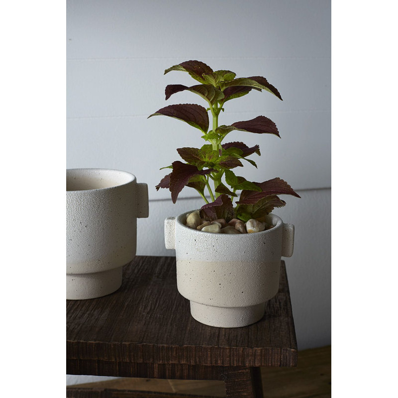 Handmade Ceramic Pot Planter, 5.5" H x 4.5" W x 4.25" D