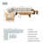 L-Shape 5-Seat Solid Acacia Sectional Sofa Set With Side & Rectangle Coffee Table