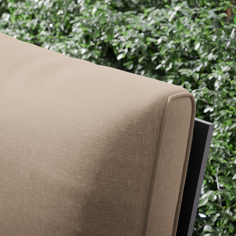 28.4" Outdoor Patio Furniture Aluminum Lounge Chair with Soft Cushion(Set Of 4), Sand