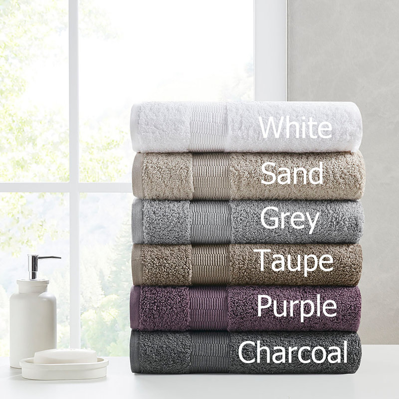 Luxurious Sand and White Egyptian Cotton 6-Piece Towel Set