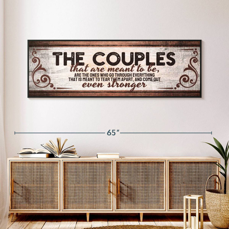 Plaque murale The The Couples, 57 po x 19 po, Cadre flottant noir