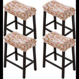 Bar Stool Cover Rectangle Set Of 4 Printed Stretch Counter Height Bar Stools Slipcovers Saddle Stool Slipcover Bench Seat Protector Backless Bar Stools Covers For Kitchen Counter