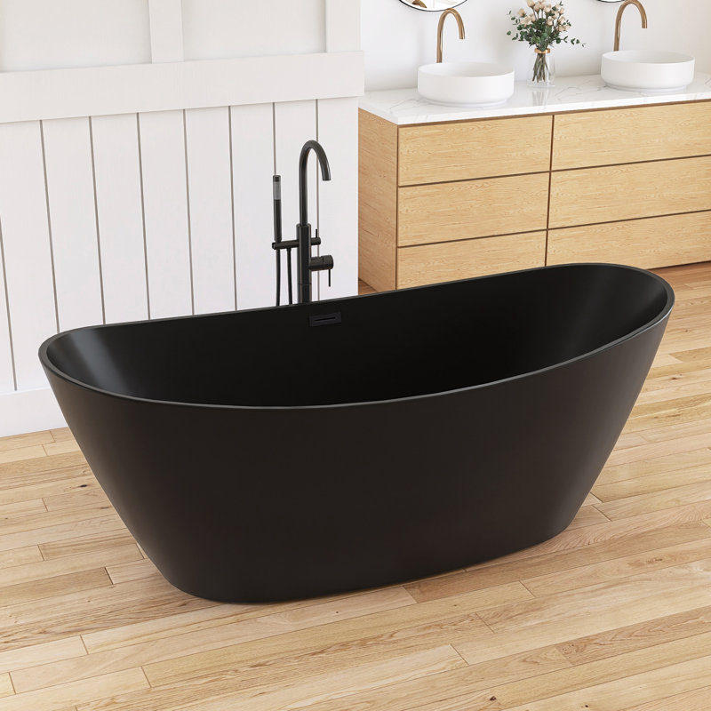 Baignoire autoportante en acrylique Tide, Lustre noir