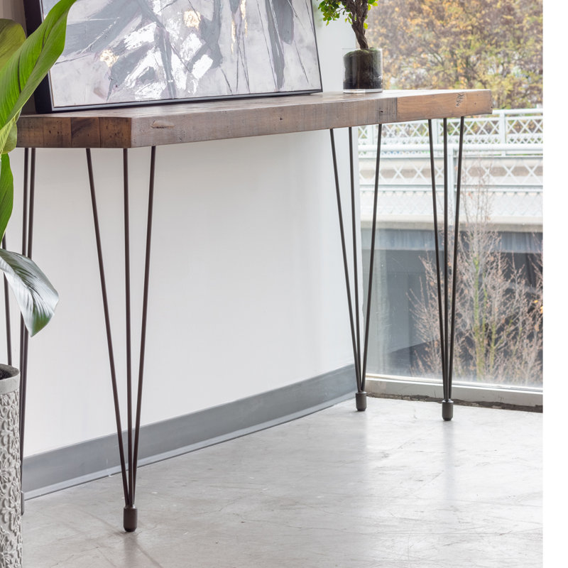 Libra 67'' Solid Wood Console Table, Rustic Brown