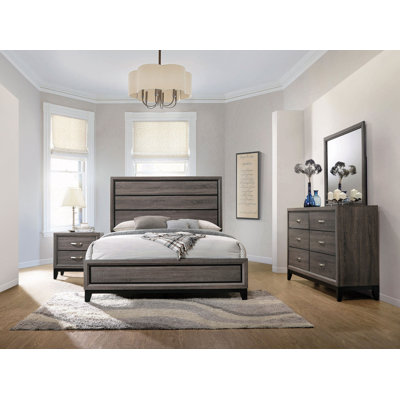 Sayim 4-piece Eastern King Bedroom Set Grey Oak