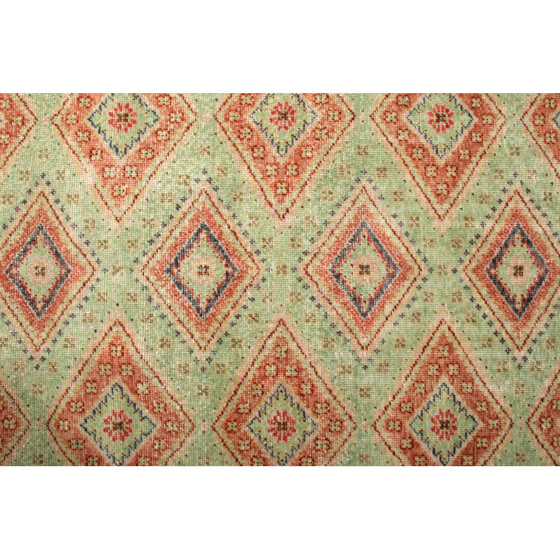 Distressed Homage Hand Knotted Wool Geometric Area Rug, Rectangle 10' x 14'