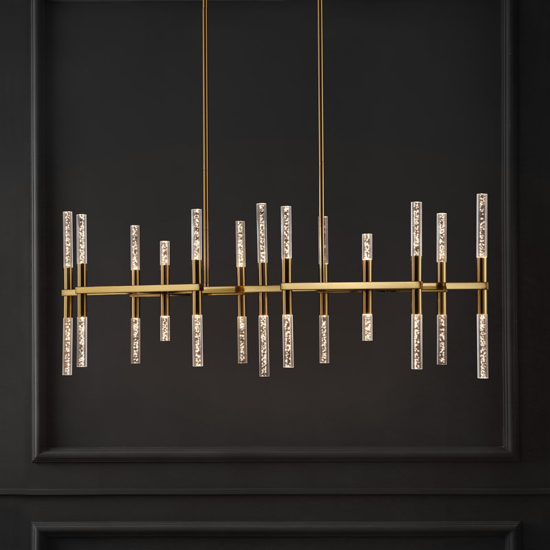 Bale 26 - Light Iron Dimmable LED Modern Linear Chandelier, Gold