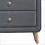 Commodes et amp; Commode 5 tiroirs gris clair Mid-Century | Gris clair | Bois et tissu