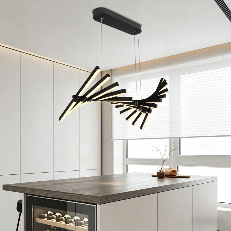 Elegant Black Linear Piano Keys Pendant Chandelier