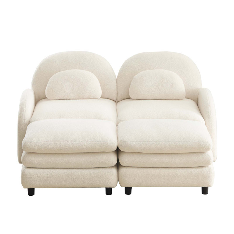 Canapé en tissu Teddy Cloud, Beige