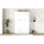 Armoire 3 portes avec 2 tiroirs, blanc