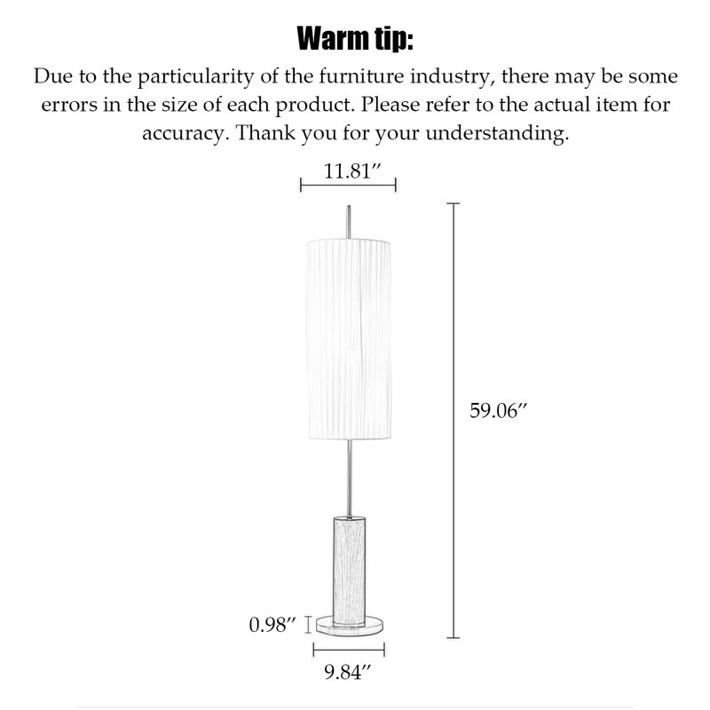Modern minimalist hardware fabric wood solid floor lamp, Walnut