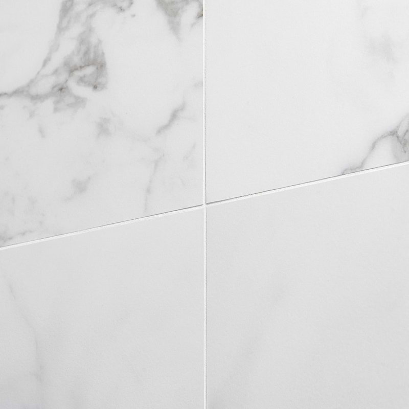 DreamStone 24x24 Matte Marble Look Porcelain Tile, Statuario Valley Matte
