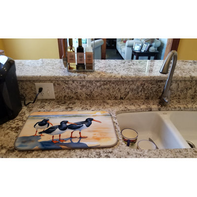Oystercatchers Foraging Dish Drying Mat