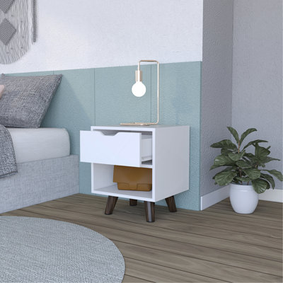 Table de chevet Carleen, blanc
