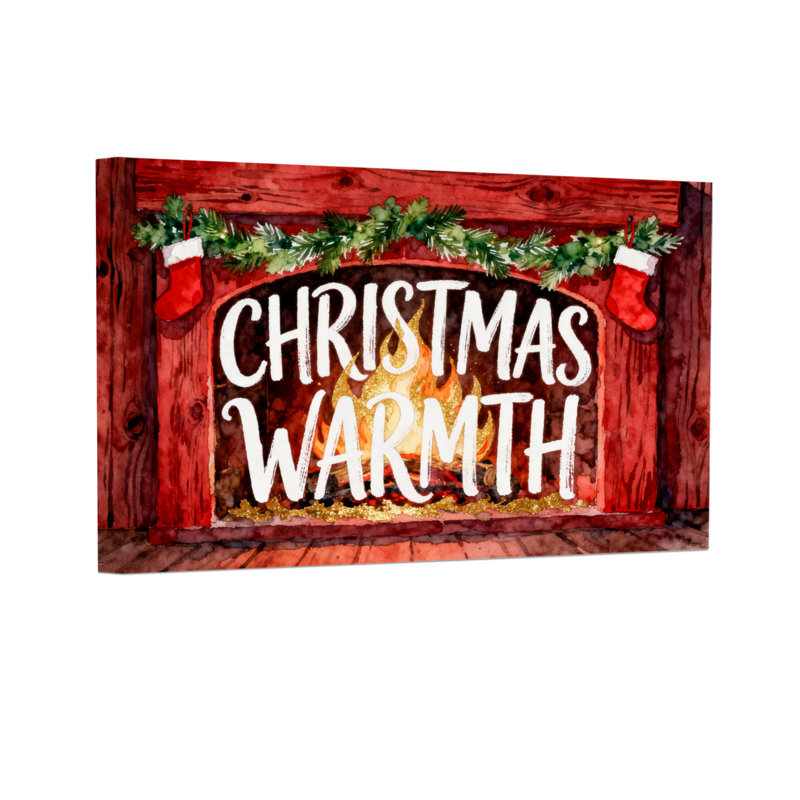 Décoration de cheminée de Noël avec chaleur et bas de Noël, H 12 po x l 18 po