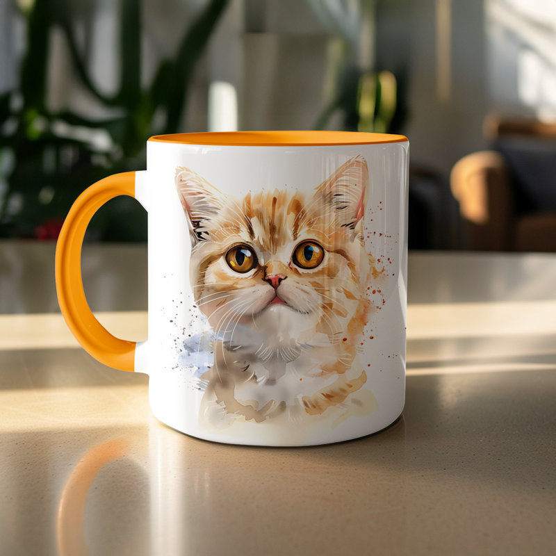 Ceramic Coffee Mug, 2, Orange