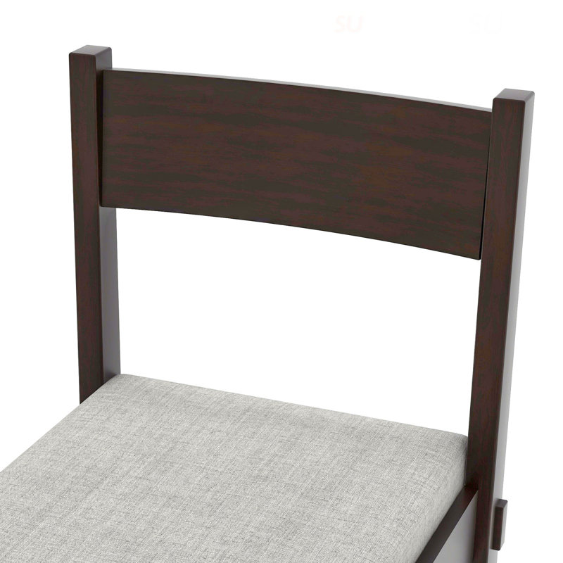 Ensemble de table de salle à manger 7 pièces avec chaises rembourrées Timberique, Espresso / beige, Espresso