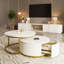 Table basse moderne avec 2 portes de rangement en verre-1745655753