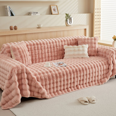 Housse pour coussin carré en fausse fourrure