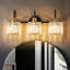 Gjystina 3-Light Dimmable Gold-Black/Chrome Crystal Vanity Light-592466971-592466970