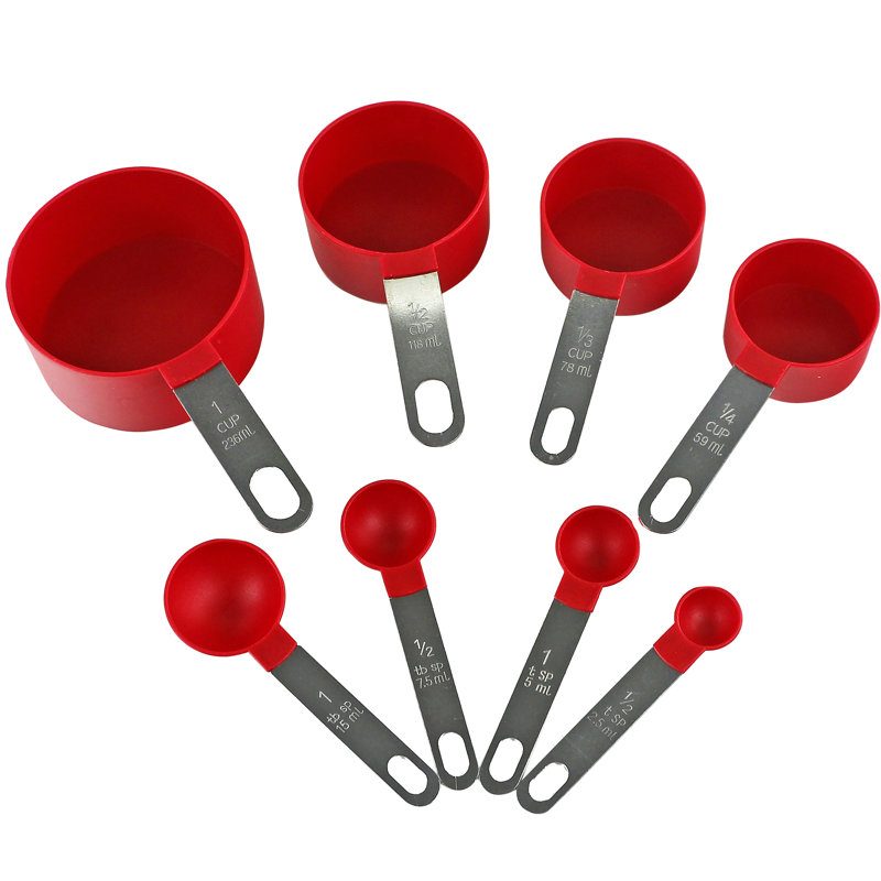 Reston Lloyd 8 -Piece Plastic Measuring Cup, Red