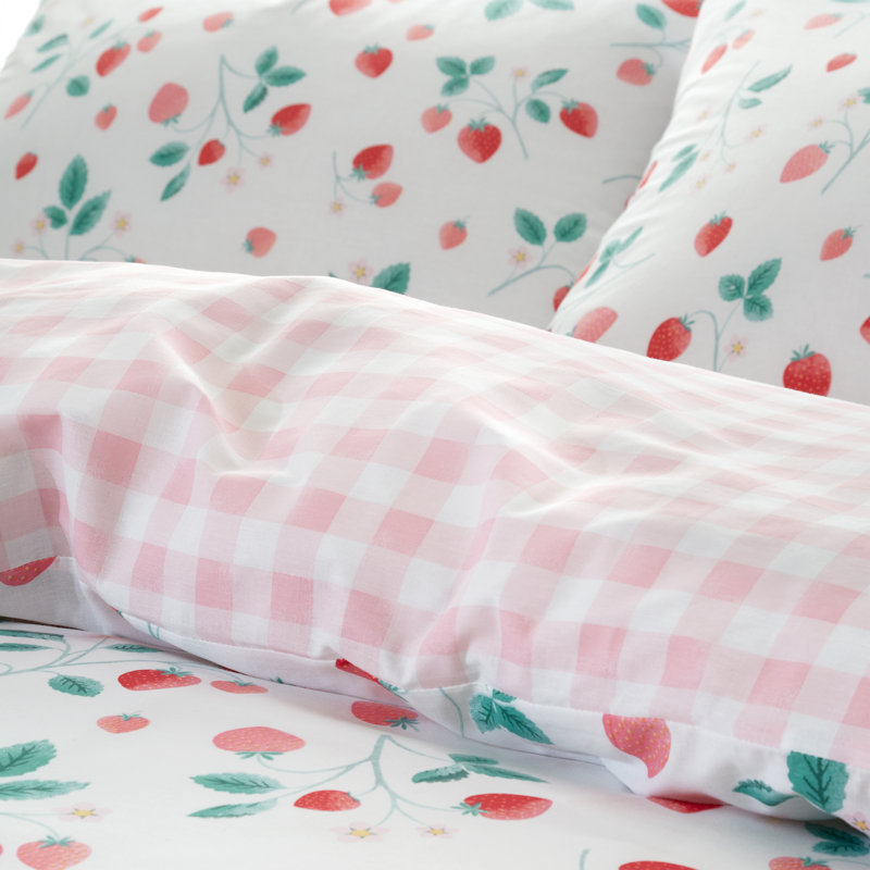 Strawberry Garden Reversible Duvet Cover Set, Double - 2 Standard Pillowcases